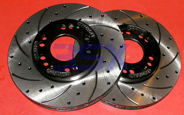 Rear Drilled & Slotted Brake Rotors & Metallic Pads For Stealth 3000GT Diamante