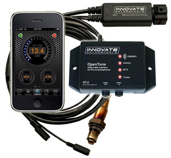 Picture of Innovate OT-2 OpenTune OT2 WiFi OBD-II and LC-1 WideBand DataLogger 3831 / 3832