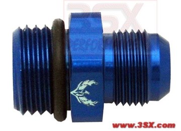 Picture of PHENIX - D86-4 - Radius Port ORB to AN Male Adapter - AN8 Port to AN6 Male - Blue