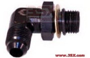 Picture of PHENIX - D8890-3 - Radius Port ORB to AN Male Adapter 90 Degree - AN8 ORB to AN8 Male - Black