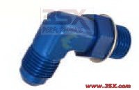 Picture of PHENIX - D8890-4 - Radius Port ORB to AN Male Adapter 90 Degree - AN8 ORB to AN8 Male - Blue