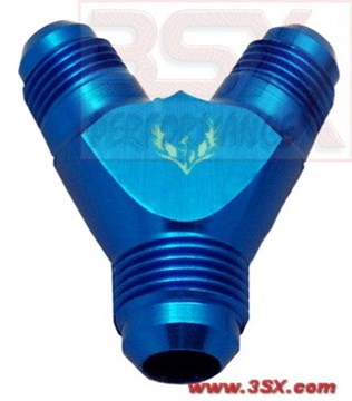 Picture of PHENIX - F3188-4 - Y Fitting Male Splitter - AN10 + AN8 + AN8 - Blue