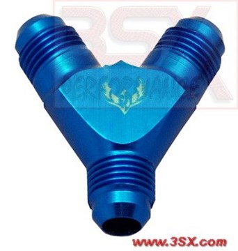 Picture of PHENIX - F3888-4 - Y Fitting Male Splitter - AN8 + AN8 + AN8 - Blue