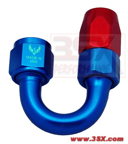 Picture of PHENIX - J12180-2 - Hose End AN12 180 Degree Swivel - Red+Blue