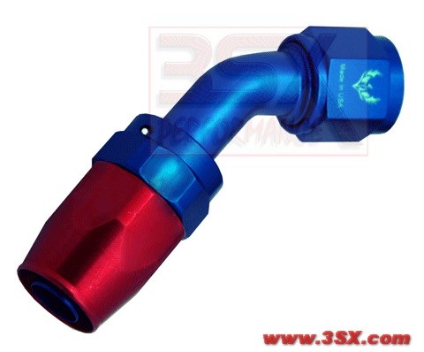 Picture of PHENIX - J1245-2 - Hose End AN12 45 Degree Swivel - Red+Blue