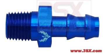 Picture of PHENIX - J261400-4 - Hose End Push-Lok Straight Barb to NPT Adapter - AN6 to 1/4 NPT - Blue