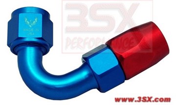 Picture of PHENIX - J6120-2 - Hose End AN6 120 Degree Swivel - Red+Blue