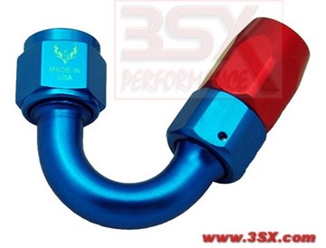 Picture of PHENIX - J8150-2 - Hose End AN8 150 Degree Swivel - Red+Blue