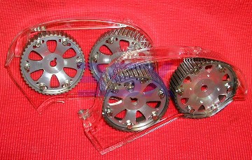 Picture of 3SX Adjustable Cam Gears Set WITH Clear Timing Belt Covers BUNDLED SAVINGS! 1991-1999 DOHC 3000GT Stealth