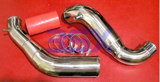 Picture of 3SX Custom SS Pre-Turbo Intake Pipes TD04 Kit - BLUE REDUCERS