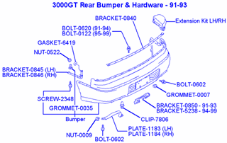 Picture of BRACKET-0840 - Bumper Bracket Rear Top Center Long