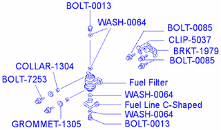 Picture of BOLT-0013 - Eyebolt Banjo Bolt for Top and Bottom of Stock Fuel Filter