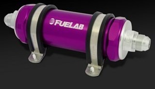 Picture of FueLab Fuel Filter - Long Length - AN10 In/Out - 10u Paper - 82803-4 Purple