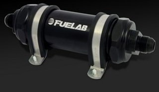 Picture of FueLab Fuel Filter - Long Length - AN10 In/Out - 10u Paper - 82803-5 Gold/Black