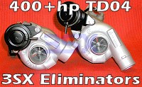 Picture of 3SX TD04 Turbos - 3SX Eliminators V2 - 400+hp BILLET Turbos