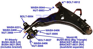 Picture of BRKT 8831 - Control Arm Front OEM - Bracket 94mid-99 RH/PS