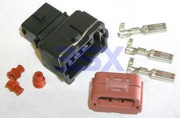 Picture of Wiring Connectors Harness Plugs 3SX - 3-pin Rectangle 1x3