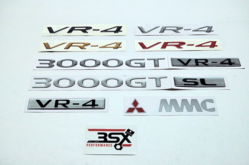 New 94-99 Mitsubishi 3000GT Rear Logo Flat Badge Decal VR-4 SL GTO