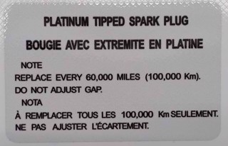Picture of Platinum Spark Plug Decal 3SX