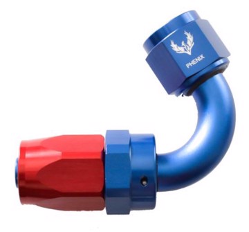 Picture of PHENIX - J10120-2 - Hose End AN10 120 Swivel Red+Blue