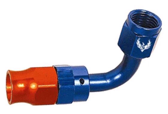 Picture of PHENIX - J0890-2 - Hose End 90 Bent Non-Swivel AN8 Red+Blue