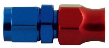 Picture of PHENIX - J0800-2 - Hose End Straight Non-Swivel AN8 Aluminum Red+Blue