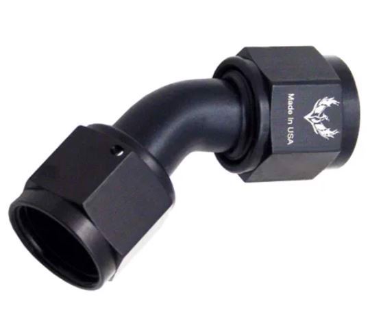 Picture of PHENIX - C845-3 - Coupler AN8 Female to Female 45 Swivel Adapter Black