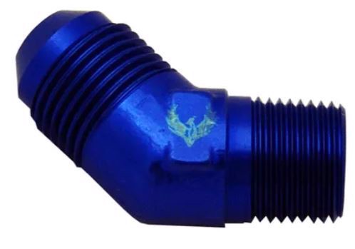 Picture of PHENIX -  B103445-4 - Elbow 45 AN10 to 3/4 NPT Blue