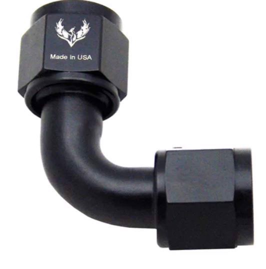 Picture of PHENIX - C1290-3 - Coupler AN12 Female to Female 90 Swivel Adapter Black