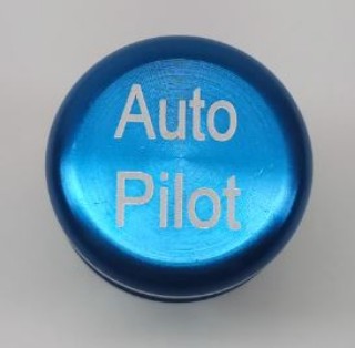 Picture of AUTO PILOT Button 12-volt / Lighter Insert - Aluminum Faux Auto Pilot Button - Blue
