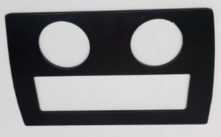 Picture of Stereo Trim Gauge Pod 52mm x 2 Aluminum Plate Around Radio BLACK