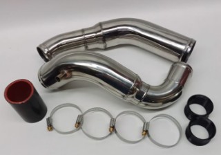 Picture of 3SX Custom SS Pre-Turbo Intake Pipes TD04 Kit - BLACK Couplers
