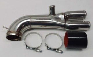 Picture of 3SX Custom Stainless Y-Pipe w BLACK Coupler + Clamps